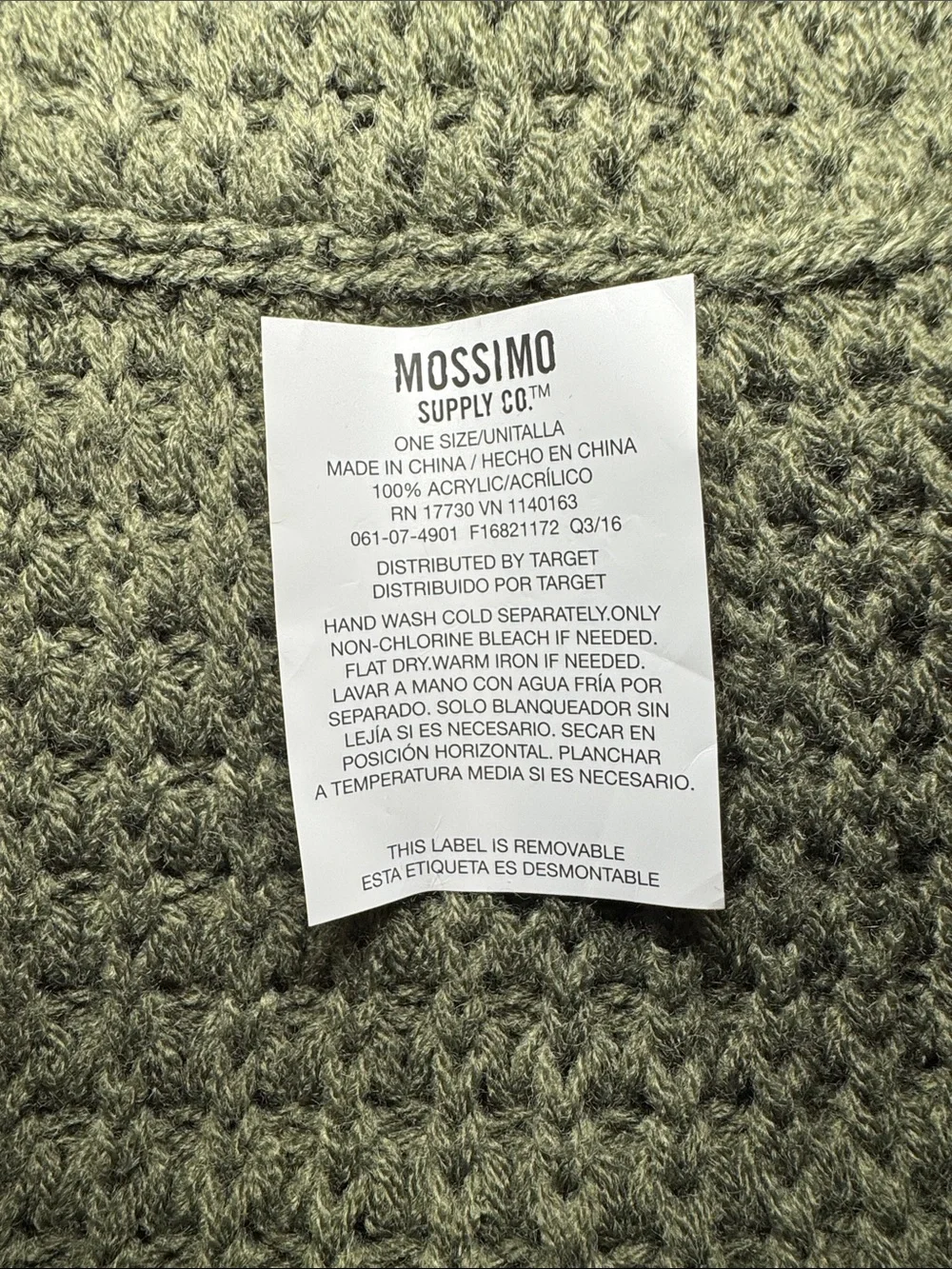 Mossimo Supply Co. Olive Green Knit Infinity Scarf